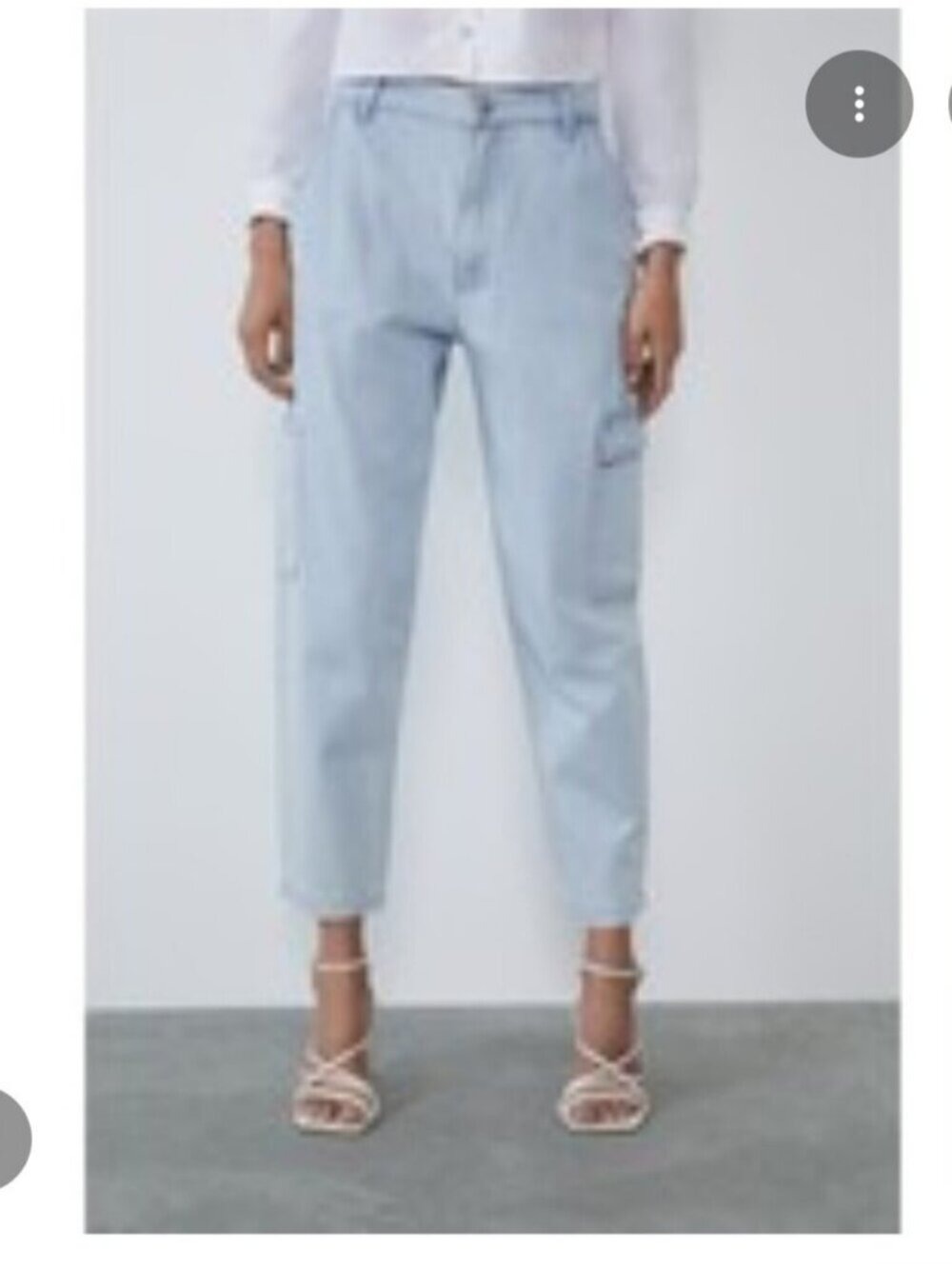 ZARA | Cargo Jeans Light Blue Sz M